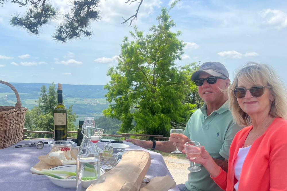 Marcy Fields having a picnic in Istria region.